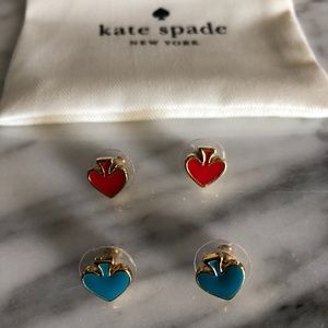 Two Pairs of Kate Spade Enamel Earrings